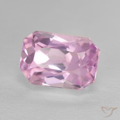 Kunzita Rosado púrpura real muy claro natural de 5.46 ct, Corte Octágono / Esmeralda, VVS-VS