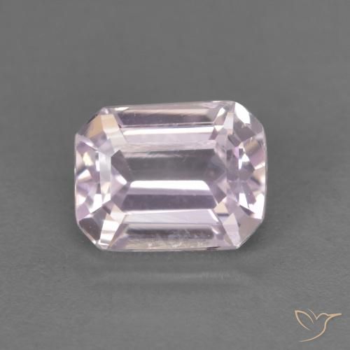 1.06ct Natural Púrpura rosáceo muy claro Kunzita, corte esmeralda, VS