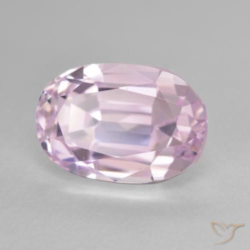 Kunzita Rosado medio natural de 7.47 ct, Ovalada, VVS