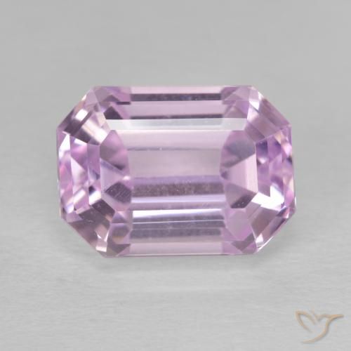 6.77ct Natural Rosado púrpura real claro Kunzita, corte esmeralda, VVS-VS