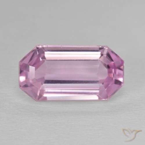 6.47ct Natural Rosado púrpura real muy claro Kunzita, corte esmeralda, VVS-VS