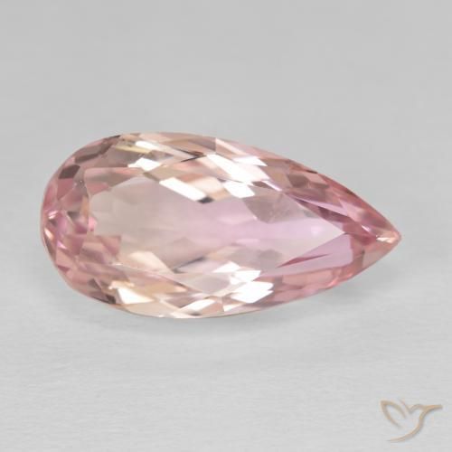 Kunzita Rosado naranja natural de 11.50 ct, En forma de pera, VVS-VS