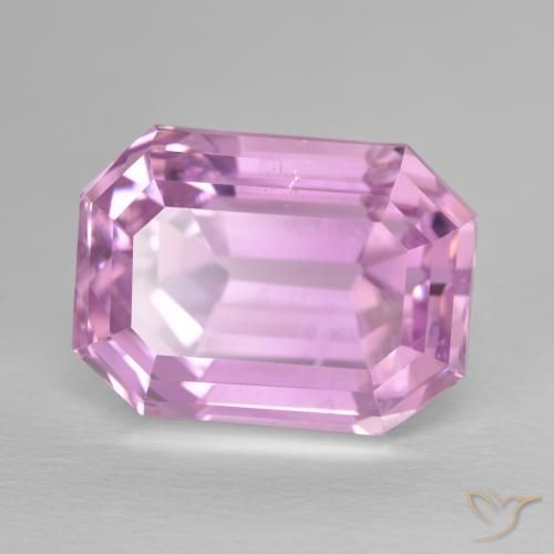 Kunzita Rosado púrpura real claro natural de 17.67 ct, Corte Octágono / Esmeralda, VS