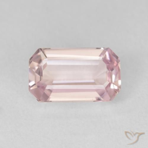 2.53ct Natural Rosado claro Kunzita, corte esmeralda, VS