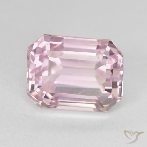 Kunzita Rosado claro natural de 10.00 ct, Corte Octágono / Esmeralda, VVS