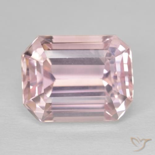13.23ct Natural Rosado claro Kunzita, corte esmeralda, VS