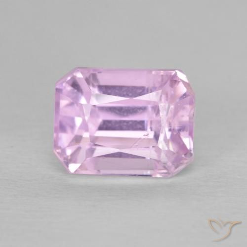 3.43ct Natural Rosado púrpura claro Kunzita, corte esmeralda, VS