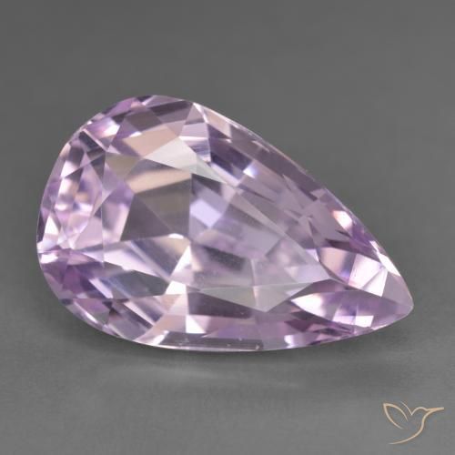 Kunzita Rosado púrpura natural de 16.56 ct, En forma de pera, VVS-VS