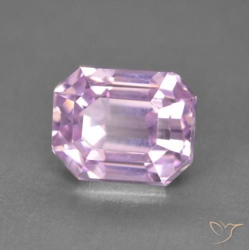 Kunzita Rosado púrpura real natural de 3.41 ct, Corte Octágono / Esmeralda, VVS