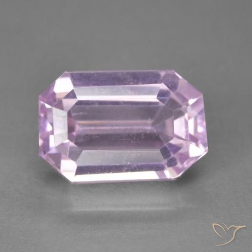 7.61ct Natural Medium Light-Pink Kunzita, corte esmeralda, VVS