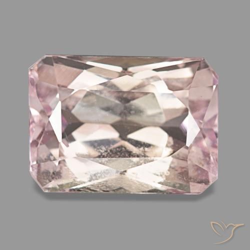 Kunzita rosa natural de 9,44 ct, corte esmeralda, VS