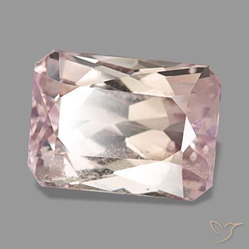 Kunzita rosa natural de 9,44 ct, corte esmeralda, VS