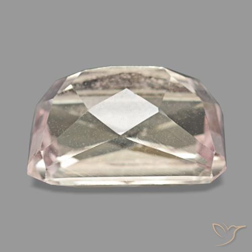 Kunzita rosa natural de 9,44 ct, corte esmeralda, VS
