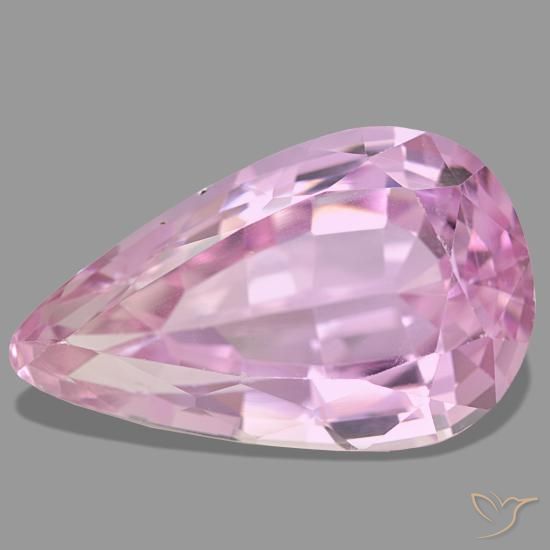 Kunzita rosa natural de 24,32 ct, en forma de pera, VS