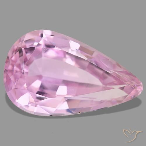 Kunzita rosa natural de 24,32 ct, en forma de pera, VS