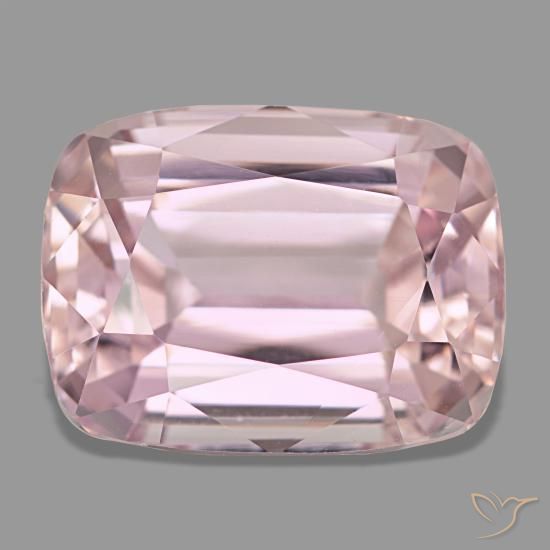 Kunzita rosa natural de 10,60 ct, corte cojín, VVS