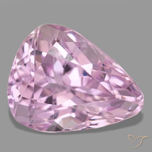 Kunzita rosa natural de 7,38 ct, en forma de pera, VS