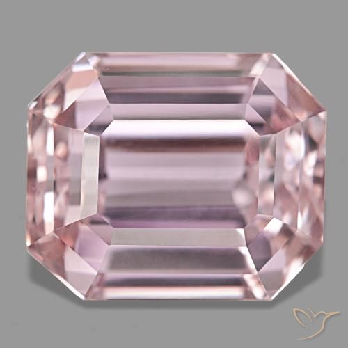 Kunzita rosa natural de 33,54 ct, corte esmeralda, VVS-VS