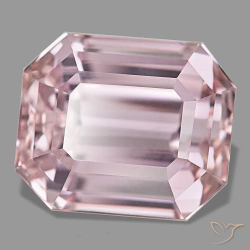 Kunzita rosa natural de 33,54 ct, corte esmeralda, VVS-VS
