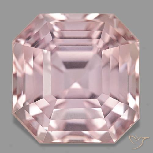 Kunzita rosa natural de 43,25 ct, corte esmeralda, VS