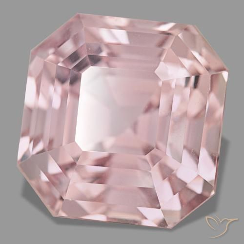 Kunzita rosa natural de 43,25 ct, corte esmeralda, VS