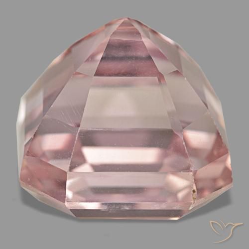 Kunzita rosa natural de 43,25 ct, corte esmeralda, VS