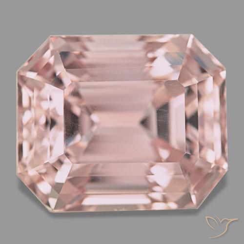 Kunzita rosa de 38,18 ct, corte esmeralda, VVS-VS