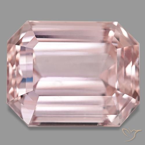 Kunzita rosa natural de 48,54 ct, corte esmeralda, VVS-VS