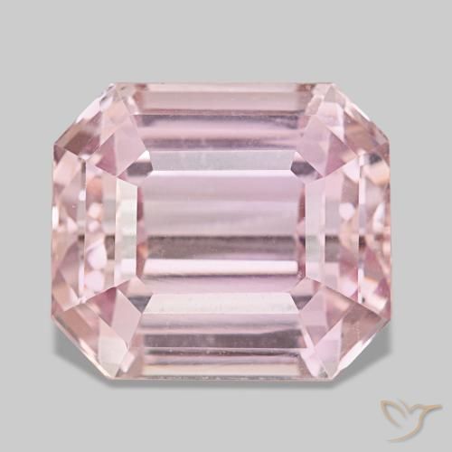 Kunzita rosa natural de 34,25 ct, corte esmeralda, VVS-VS