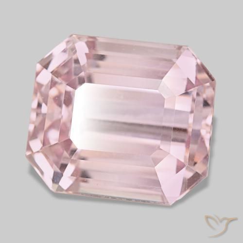 Kunzita rosa natural de 34,25 ct, corte esmeralda, VVS-VS