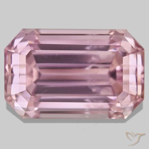 Kunzita rosa natural de 61,71 ct, corte esmeralda, VS