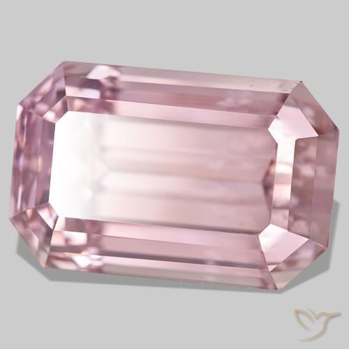 Kunzita rosa natural de 61,71 ct, corte esmeralda, VS