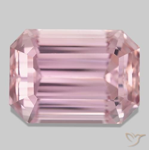 Kunzita rosa natural de 27,93 ct, corte esmeralda, VVS