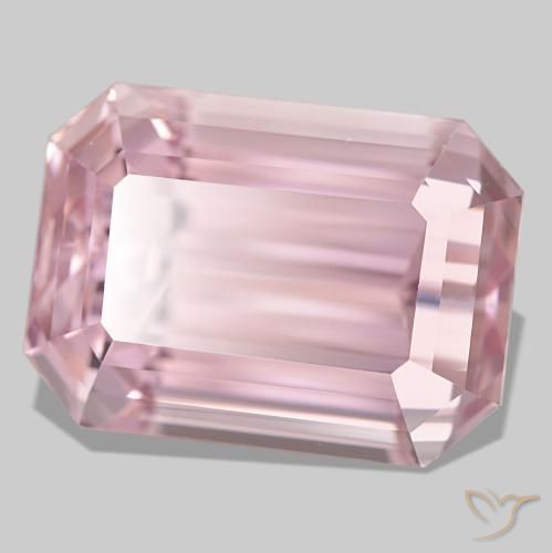Kunzita rosa natural de 27,93 ct, corte esmeralda, VVS
