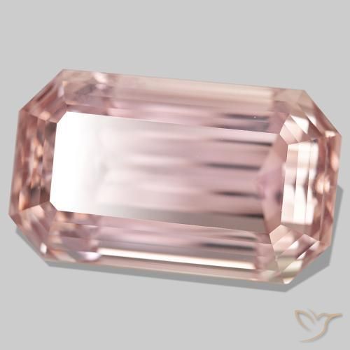 Kunzita rosa natural de 111,45 ct, corte esmeralda, VVS