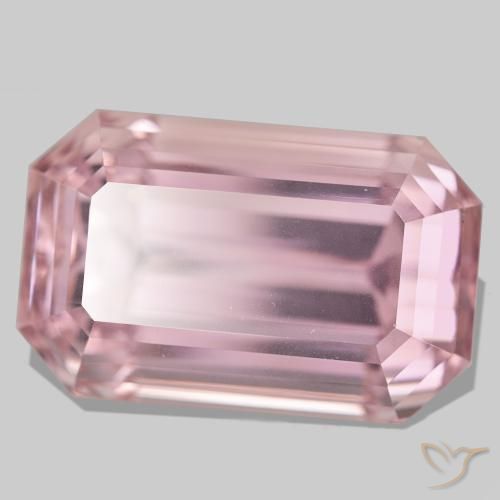 Kunzita rosa natural de 106,75 ct, corte esmeralda, VVS