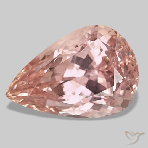 Kunzita rosa natural de 117,27 ct, en forma de pera, VVS
