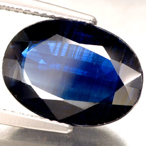 Cianita azul natural de 6,50 ct, corte óvalo, VS