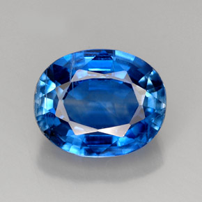Cianita azul natural de 4,92 ct, corte óvalo, VS