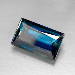 Cianita azul natural de 6,98 ct, baguette, VS-SI