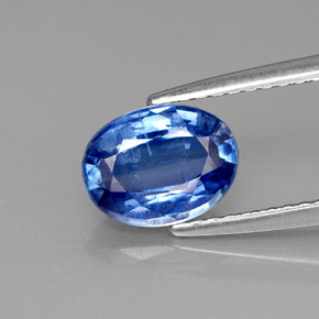 Cianita azul natural de 1,57 ct, corte óvalo, VS