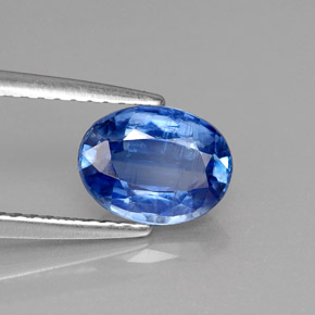 Cianita azul natural de 1,57 ct, corte óvalo, VS