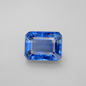 Cianita Azul natural de 3.32 ct, corte esmeralda, SI