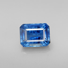 Cianita azul natural de 3,42 ct, corte esmeralda, SI