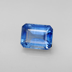 Cianita azul natural de 3,42 ct, corte esmeralda, SI