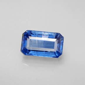 Cianita Azul claro natural de 3.82 ct, corte esmeralda, SI