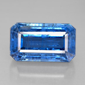 Cianita azul natural de 8,71 ct, corte esmeralda, SI