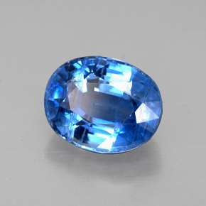 Cianita azul natural de 3,46 ct, corte óvalo, SI