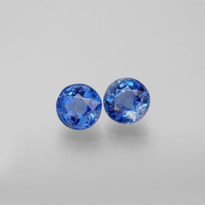 Gemas de cianita azul natural de  ct, corte redondo, VS