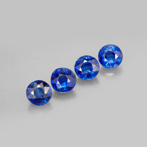 Gemas de cianita azul natural de  ct, corte redondo, VS